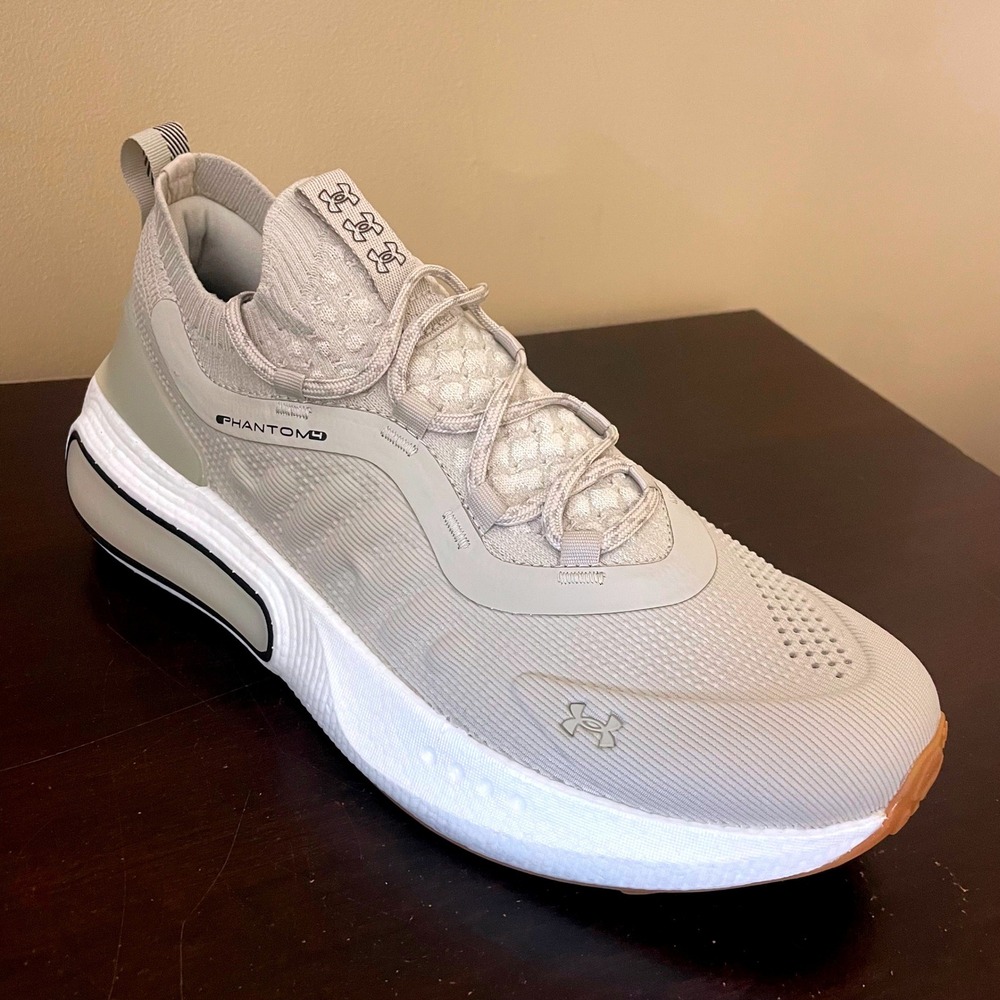 Under Armour UA Phantom 4 Mens Running Shoes Tan White 3027593-289 Size 10 - Picture 2 of 9